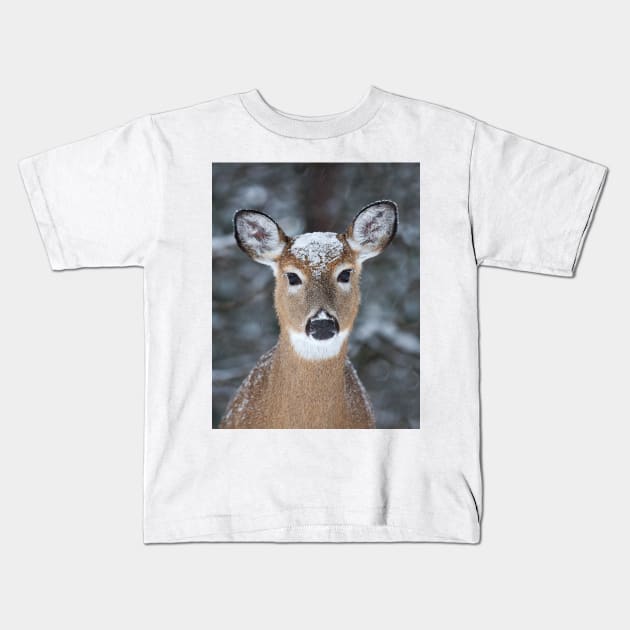 New Winter hat - White-tailed deer Kids T-Shirt by Jim Cumming